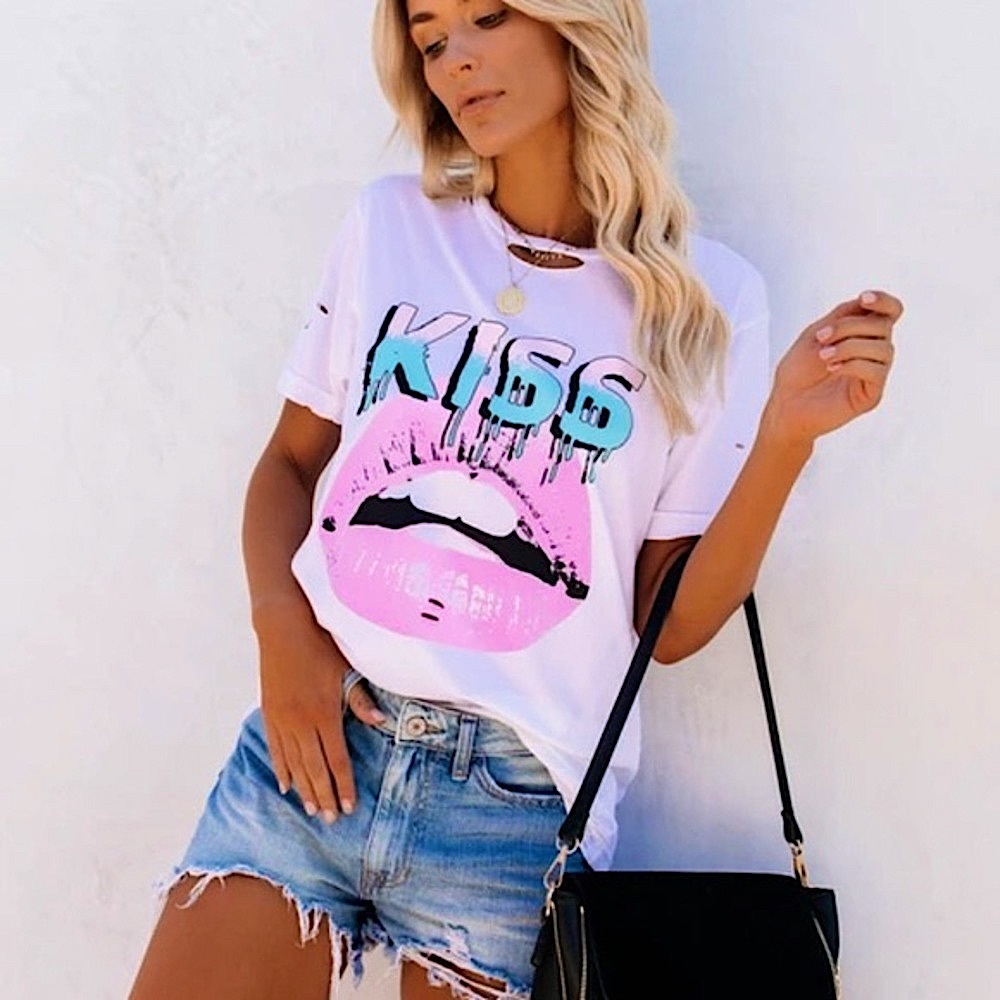 VICI NWT - Distressed Graphic Tee